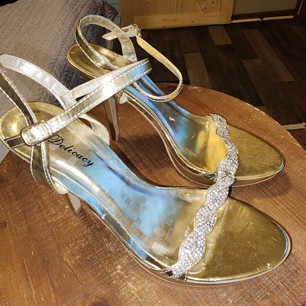 Delicacy Gold Strappy Heels